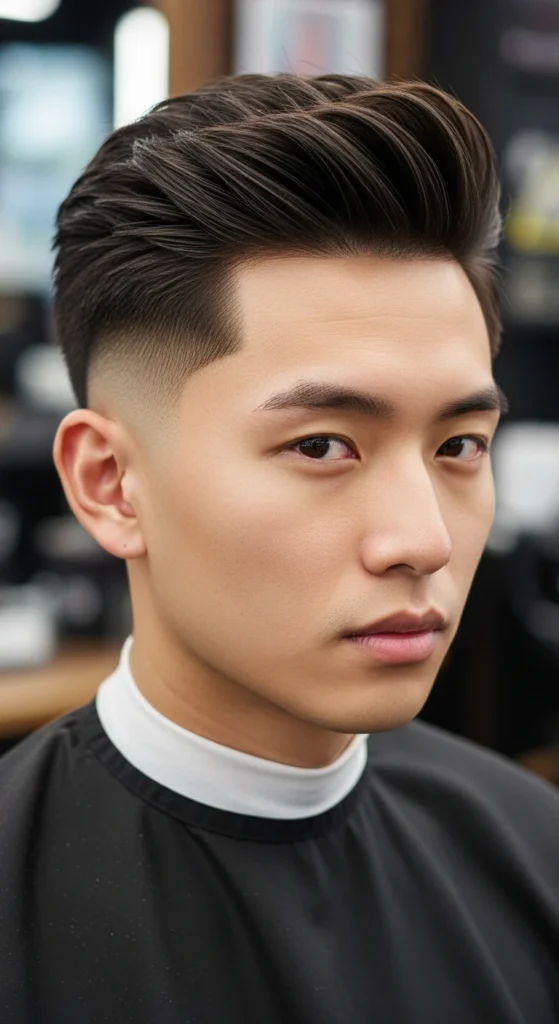 Asian Textured Quiff (Dense Straight Hair)