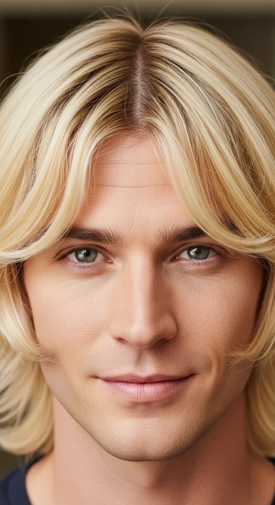 Blonde Curtain Bangs