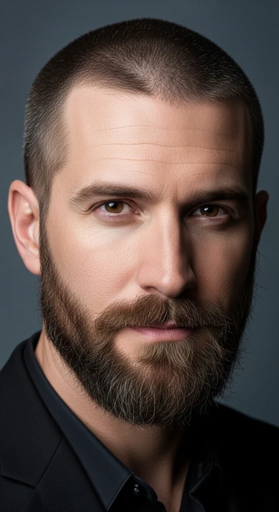 Burr Cut (#2) + Medium Beard