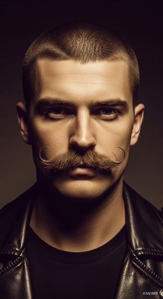 Buzz Cut + Mustache Only