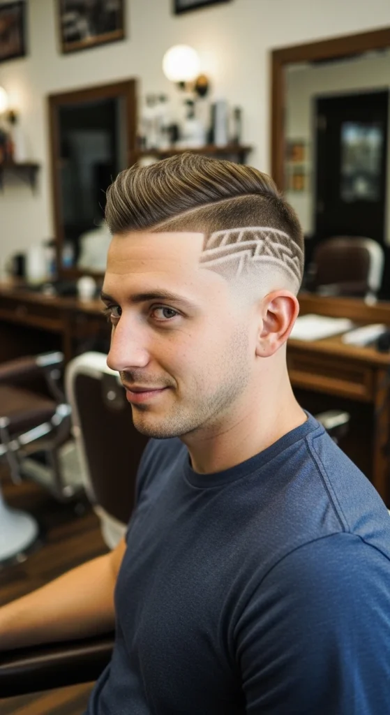 Faux Hawk with Shaved Design