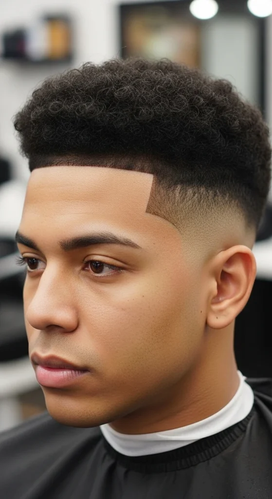 High Skin Fade with Curly Top