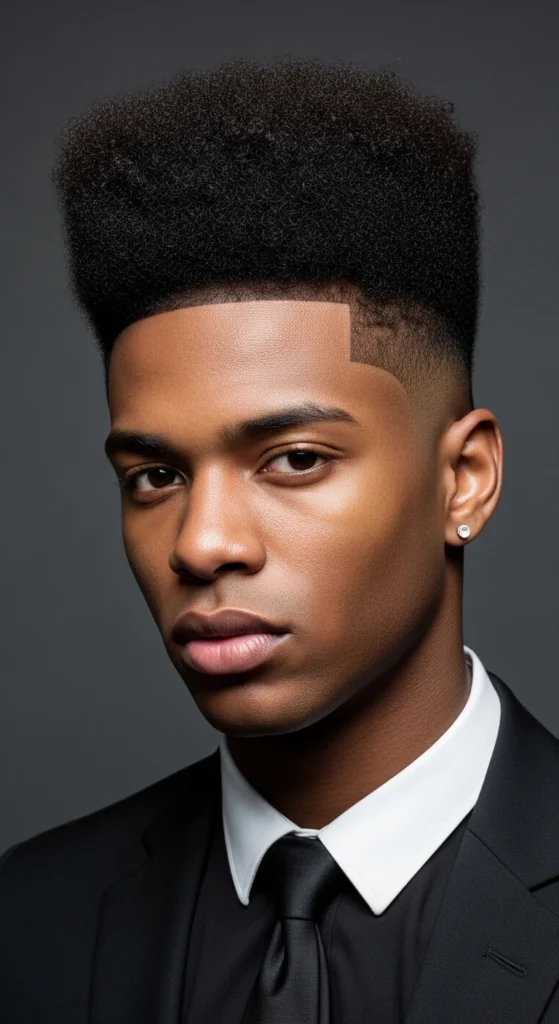 High Top Fade Curly Hair.