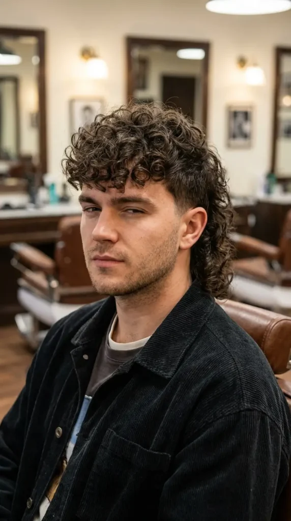 Curly Textured Fringe Mullet