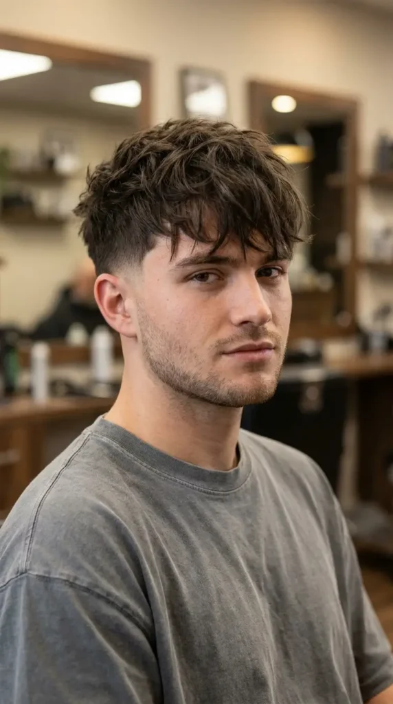 Messy Textured Fringe Low Taper