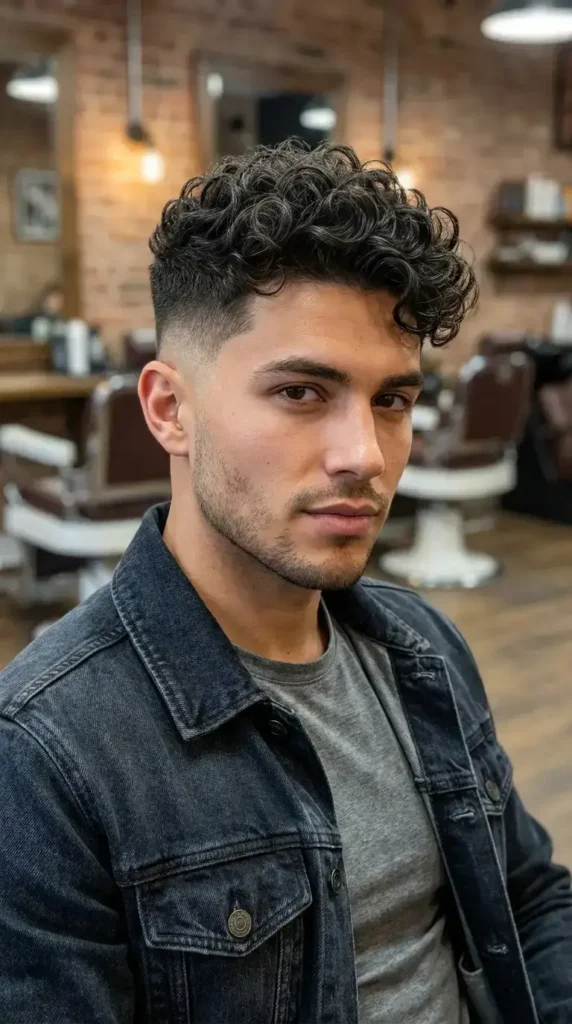 Mid Skin Fade Curly Hair