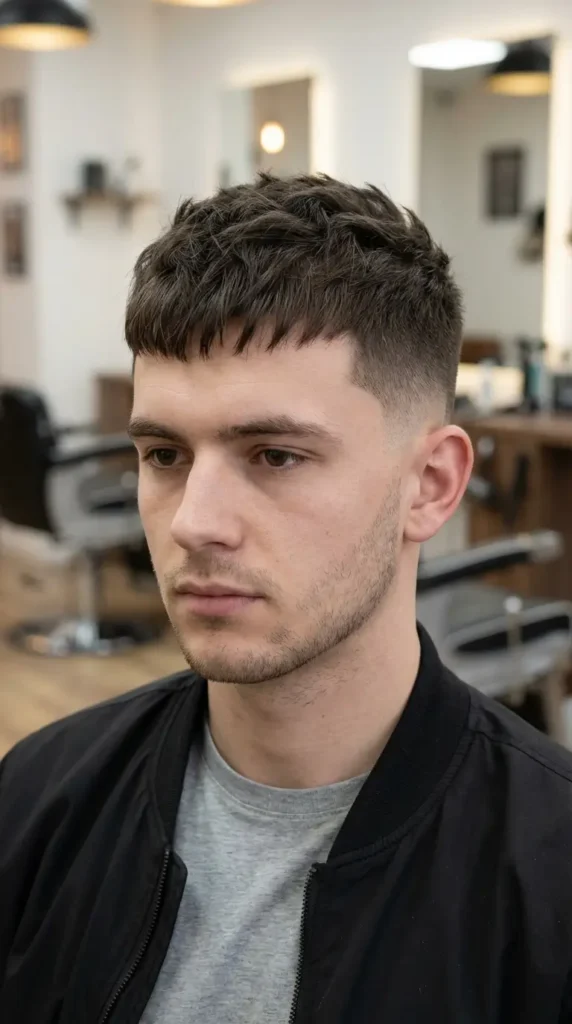 Short Textured Fringe Low Taper