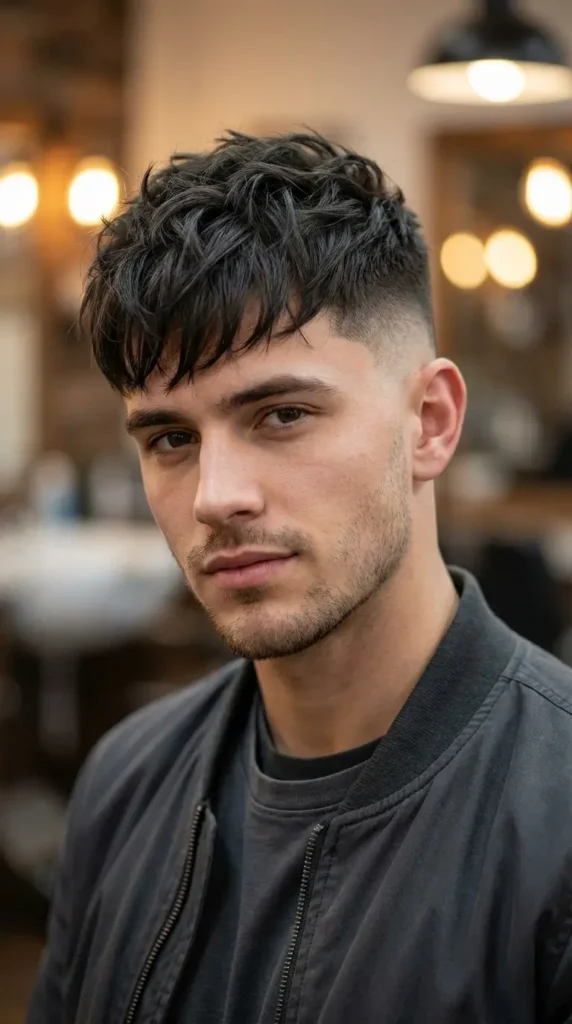 Skin Fade Messy Fringe