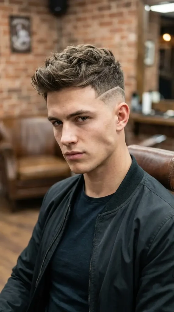 Skin Fade with Line Design