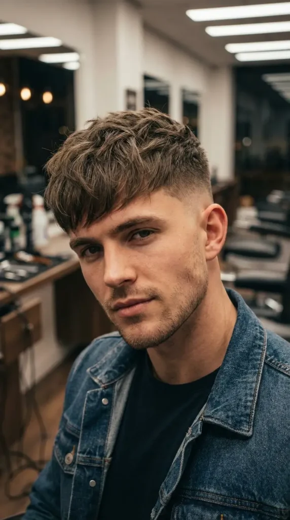 Skin Fade Undercut with Textured Fringe