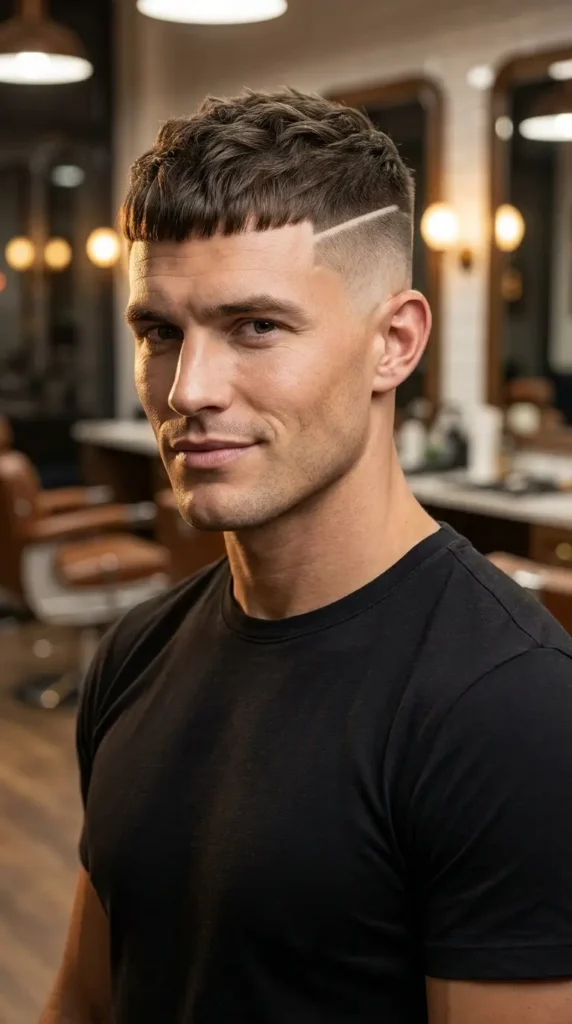 Caesar Cut with Surgical Line