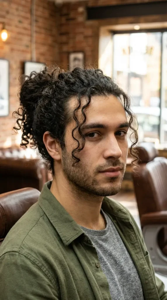 Curly Man Bun