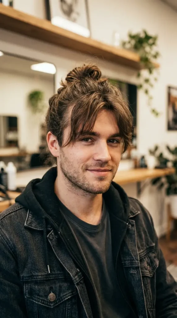 Man Bun with Bangs
