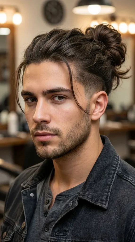 Man Bun with Low Fade