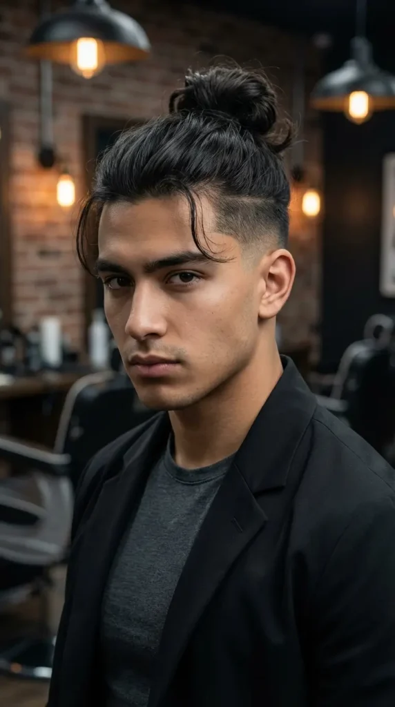 Man Bun with Skin Fade