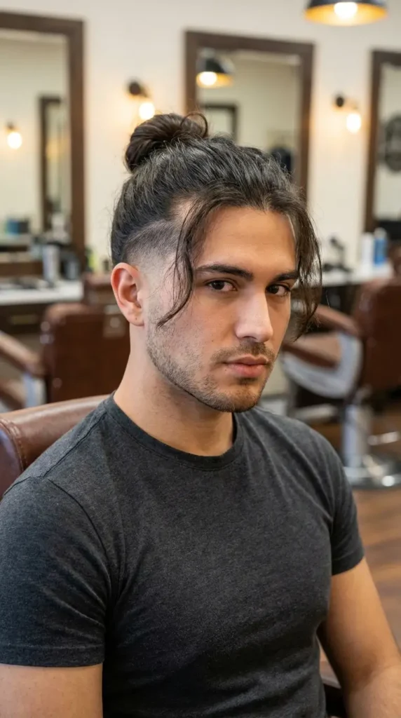 Man Bun with Taper Fade