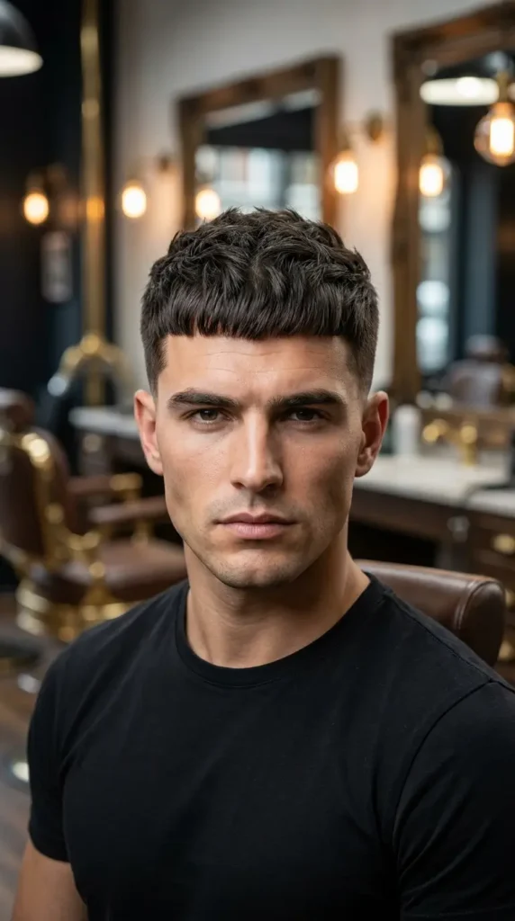 Caesar Cut Mid Part