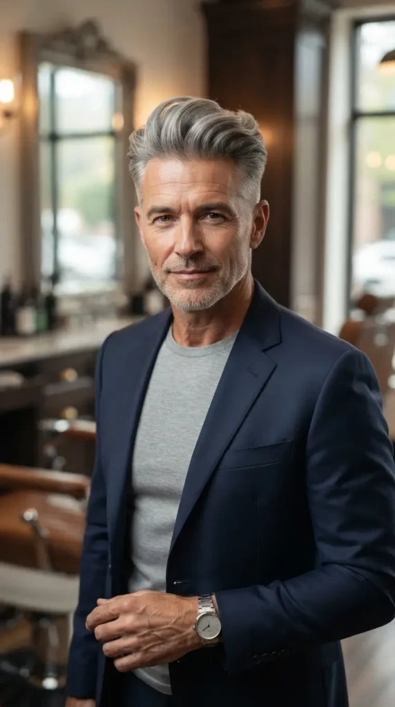 Gray Hair Pompadour