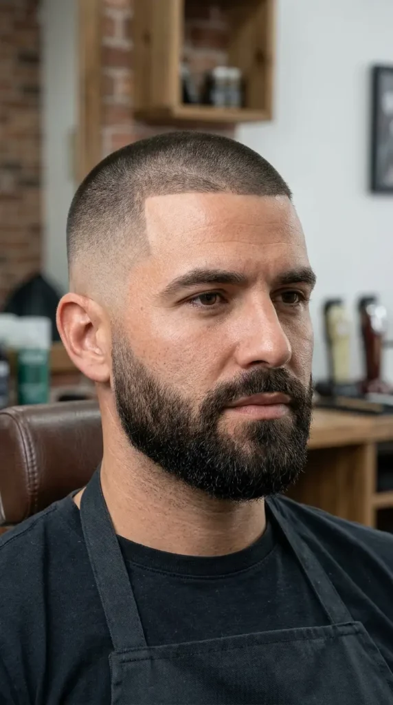 Skin Fade Buzz Cut + Full Beard