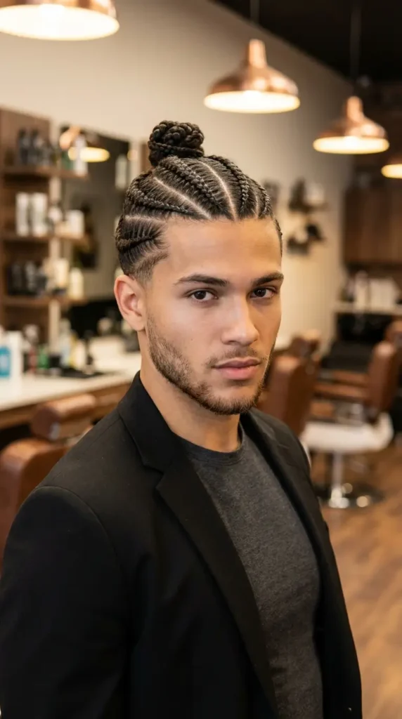 Cornrow Man Bun