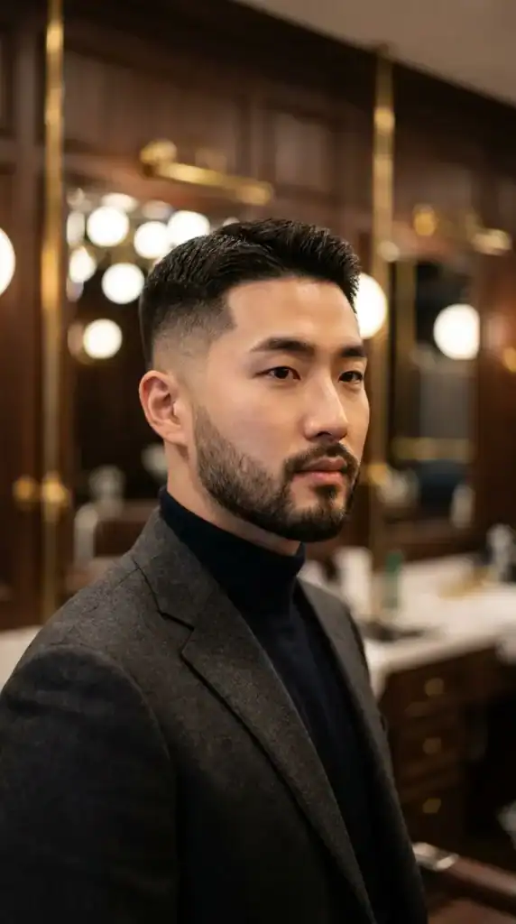 Crew Cut with Skin Fade and Beard