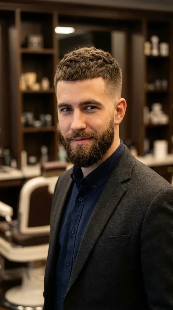 Crew Cut with Taper and Beard