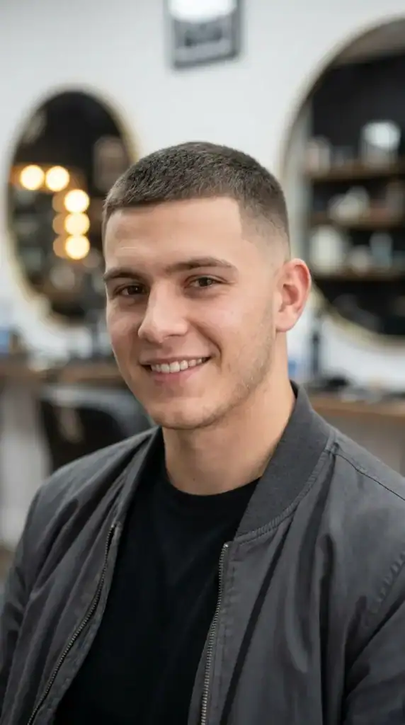 Crew Cut with Temple Fade