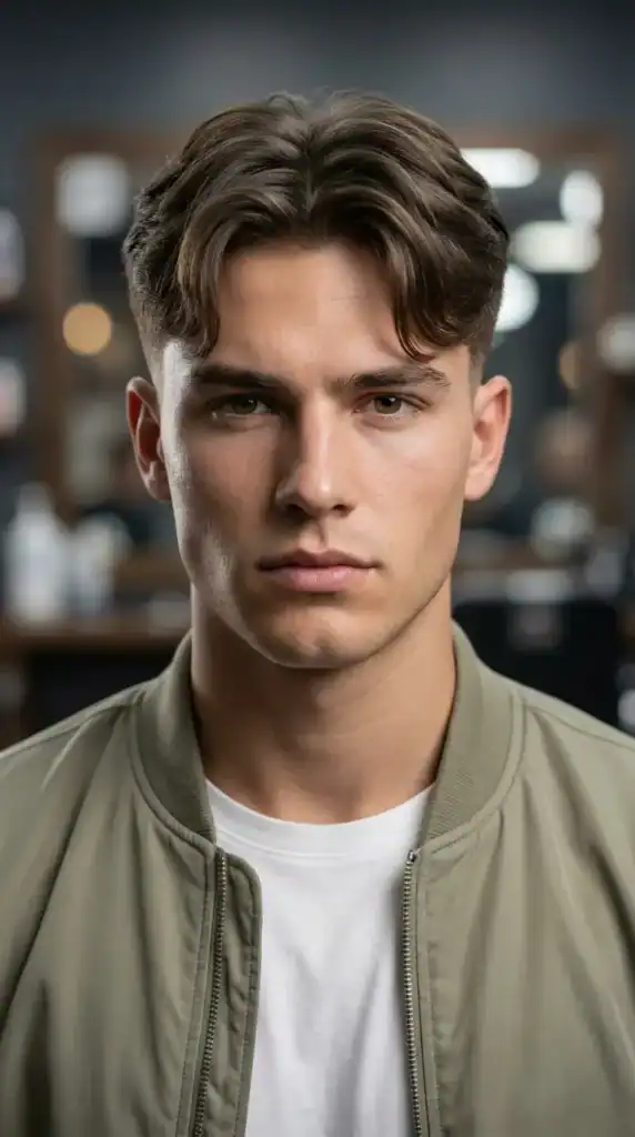 Crew Cut with Curtain Fringe