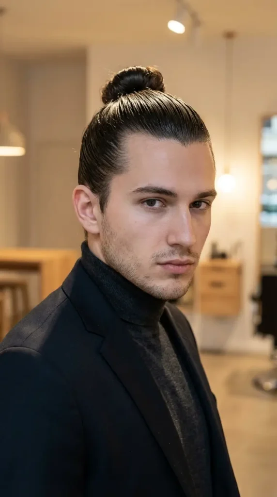 Slicked Back Man Bun