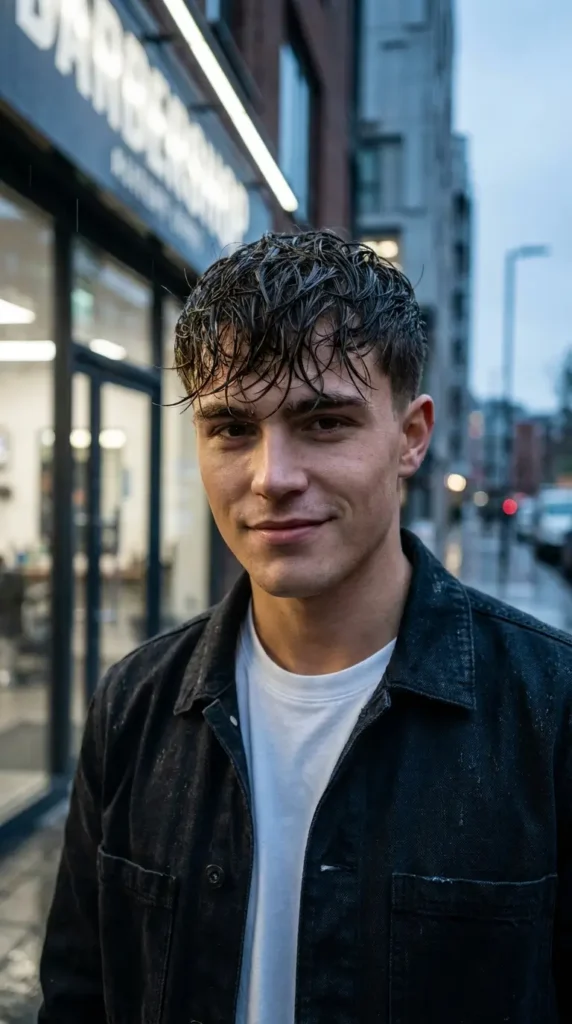Wet Look Messy Fringe