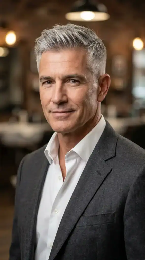 Silver Fox Crew Cut