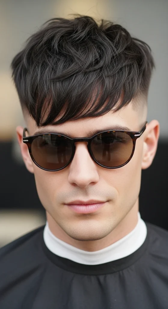 Messy Fringe with High Fade
