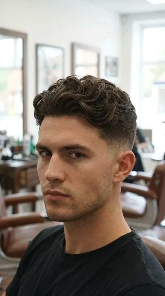Burst Fade Wavy Hair