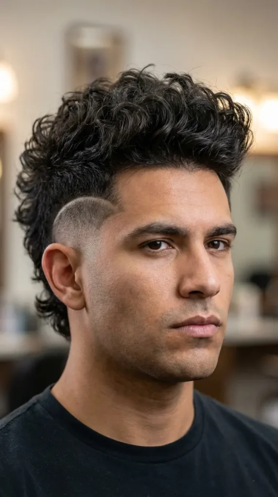 Burst Fade Curly Hair