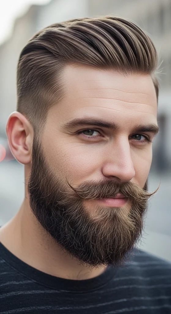 Side Part with Beard