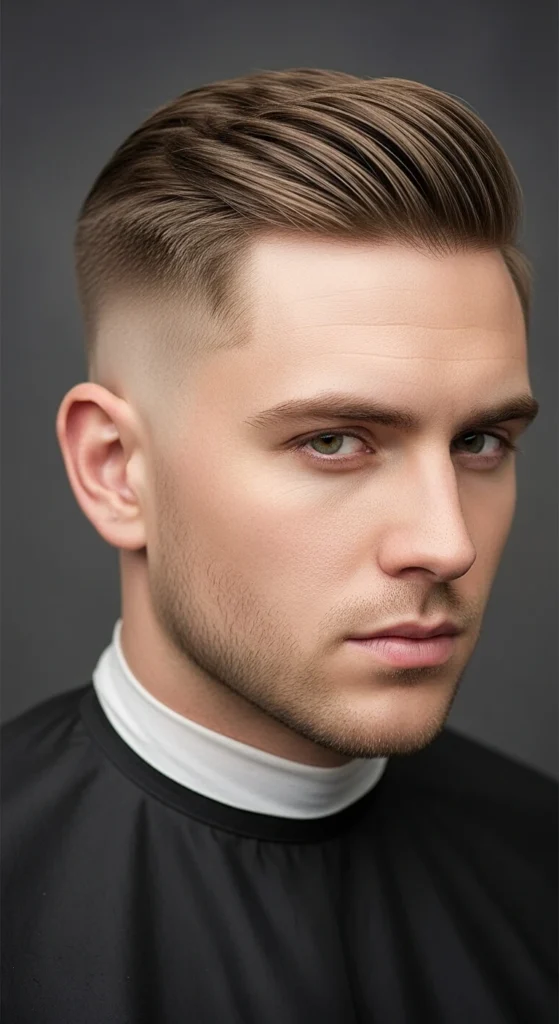 Side Swept Crew Cut Fade