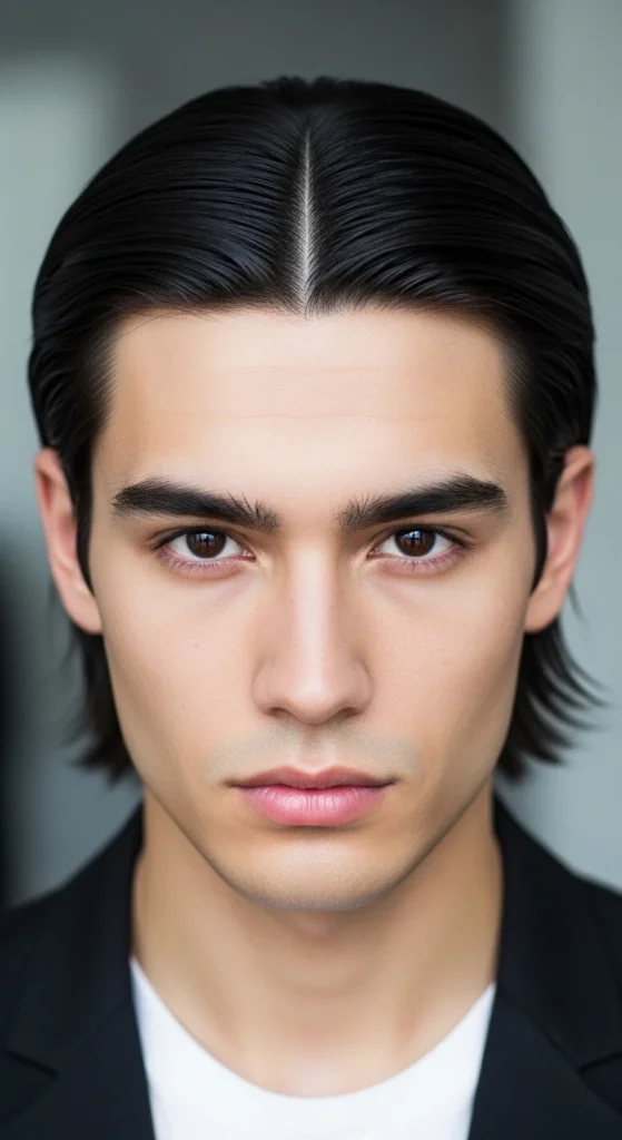 Sleek Korean Middle Part