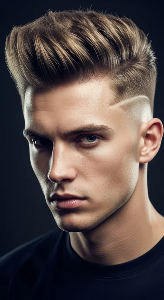 Textured Quiff with High Fade
