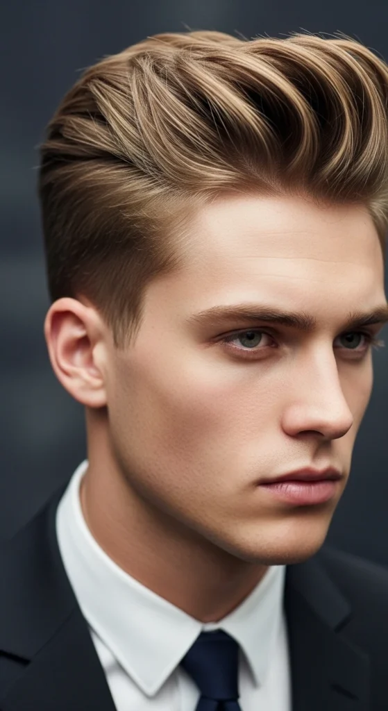 Textured Quiff with Side Part Hard Part