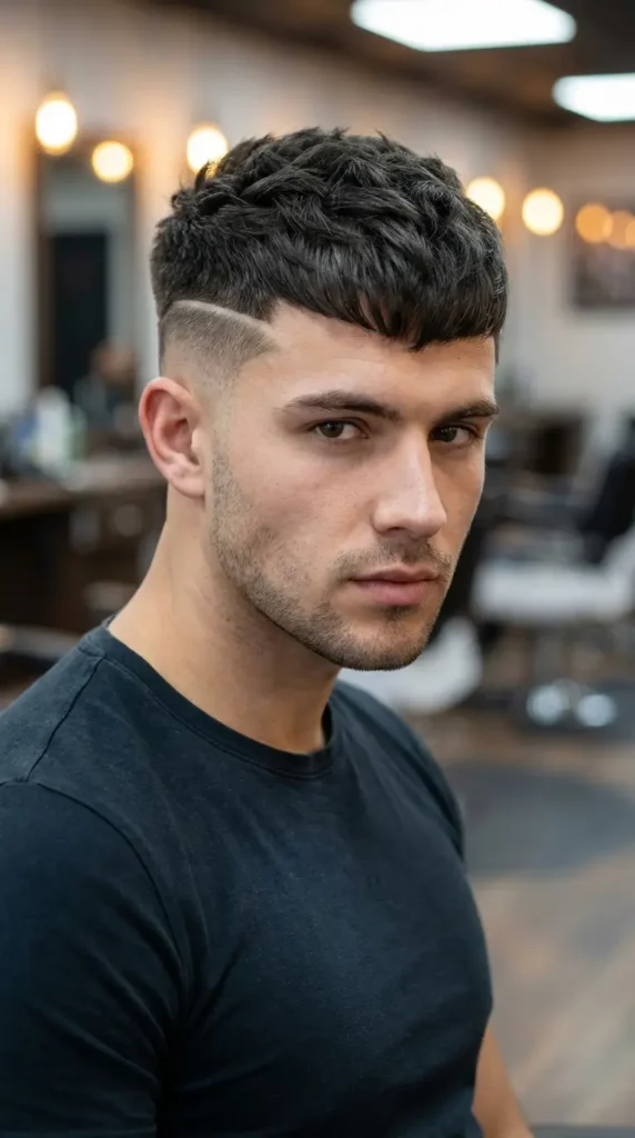 French Crop with Shaved Line (Slit)