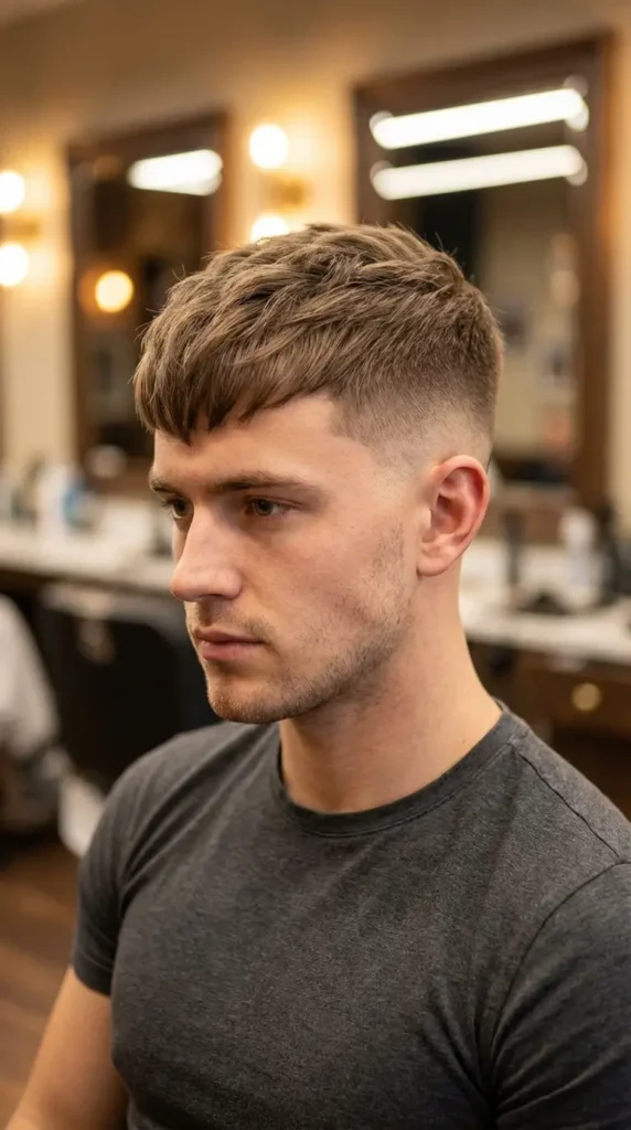 French Crop with Mid Drop Fade