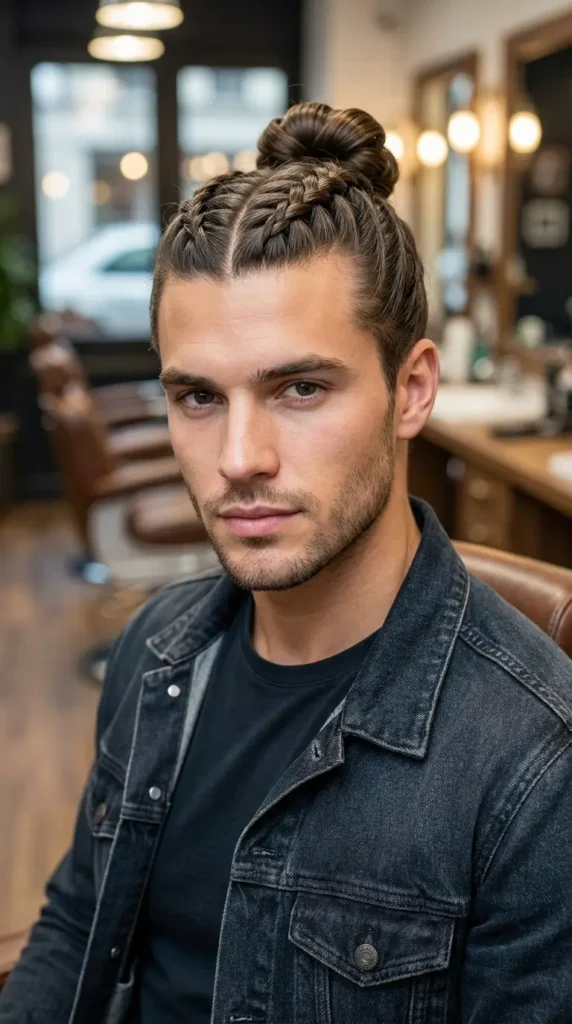 French Braid Man Bun