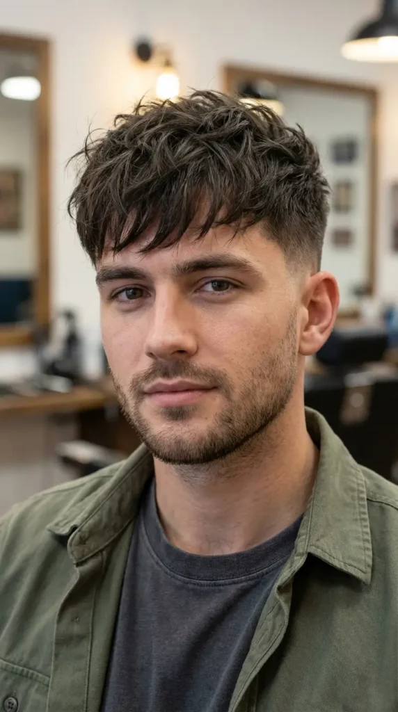 Messy Fringe with Mid Fade