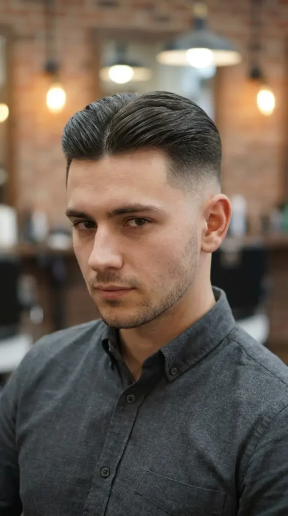 Skin Fade with Middle Part