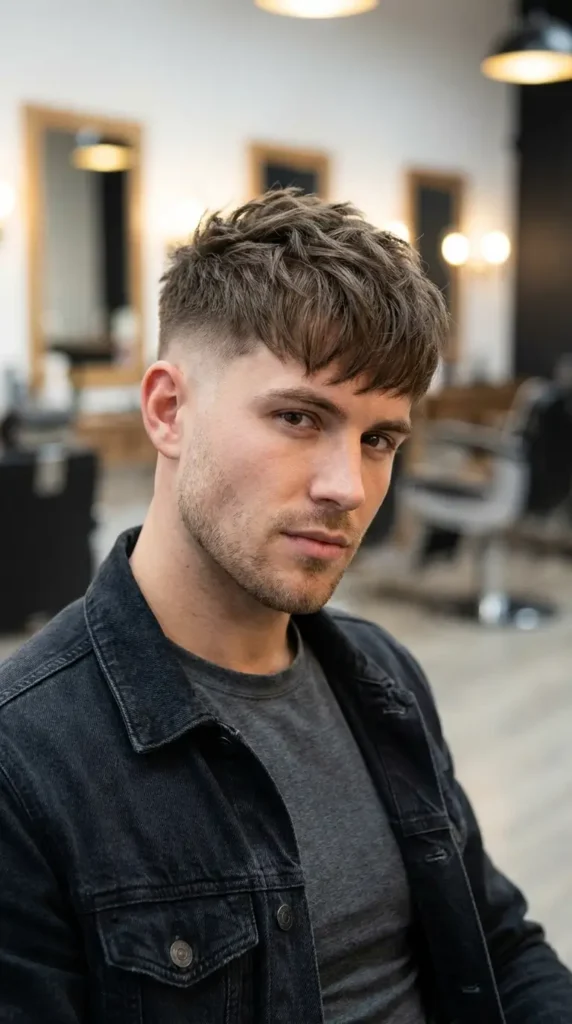 Textured Fringe with Skin Fade