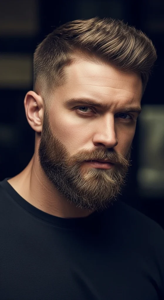 crew cut with beard