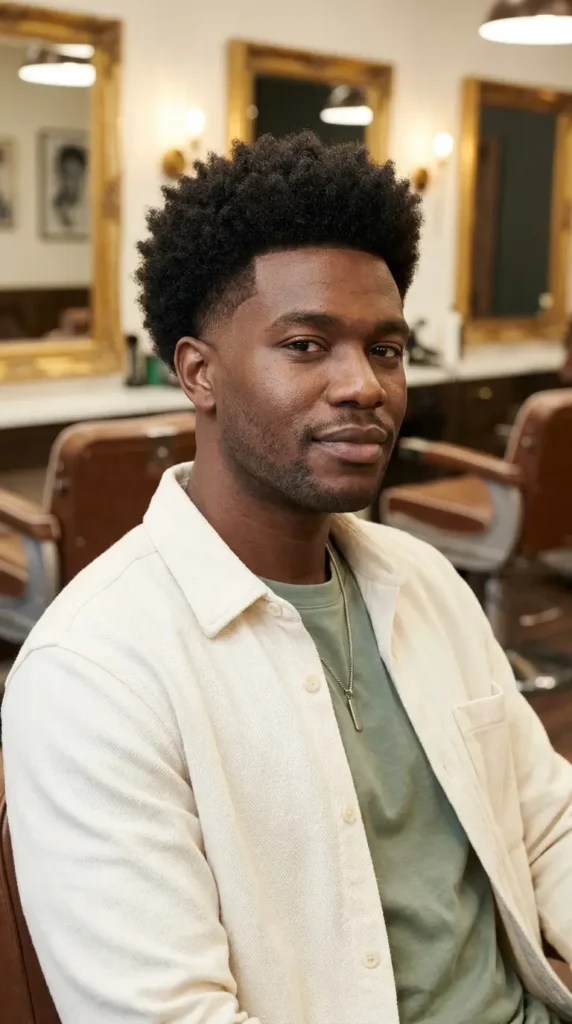 Low Taper Fade with Afro Top