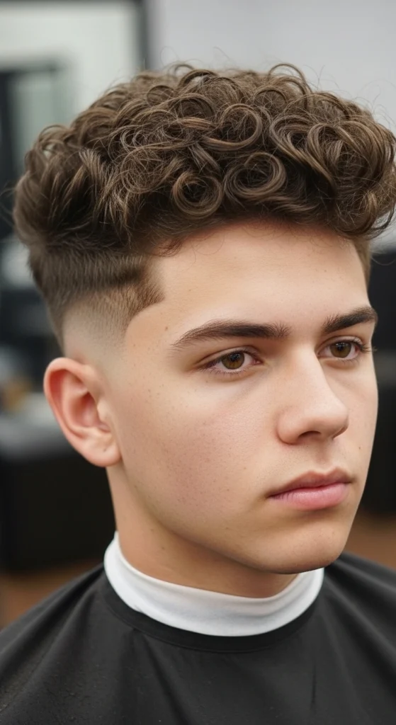 Blowout Low Taper Fade Curly Hair.