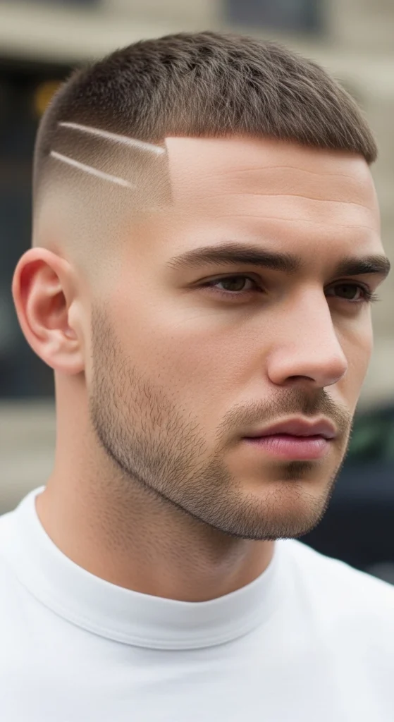 Buzz Cut with Low Taper Fade
