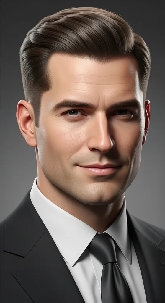 Comb Over with Low Taper Fade